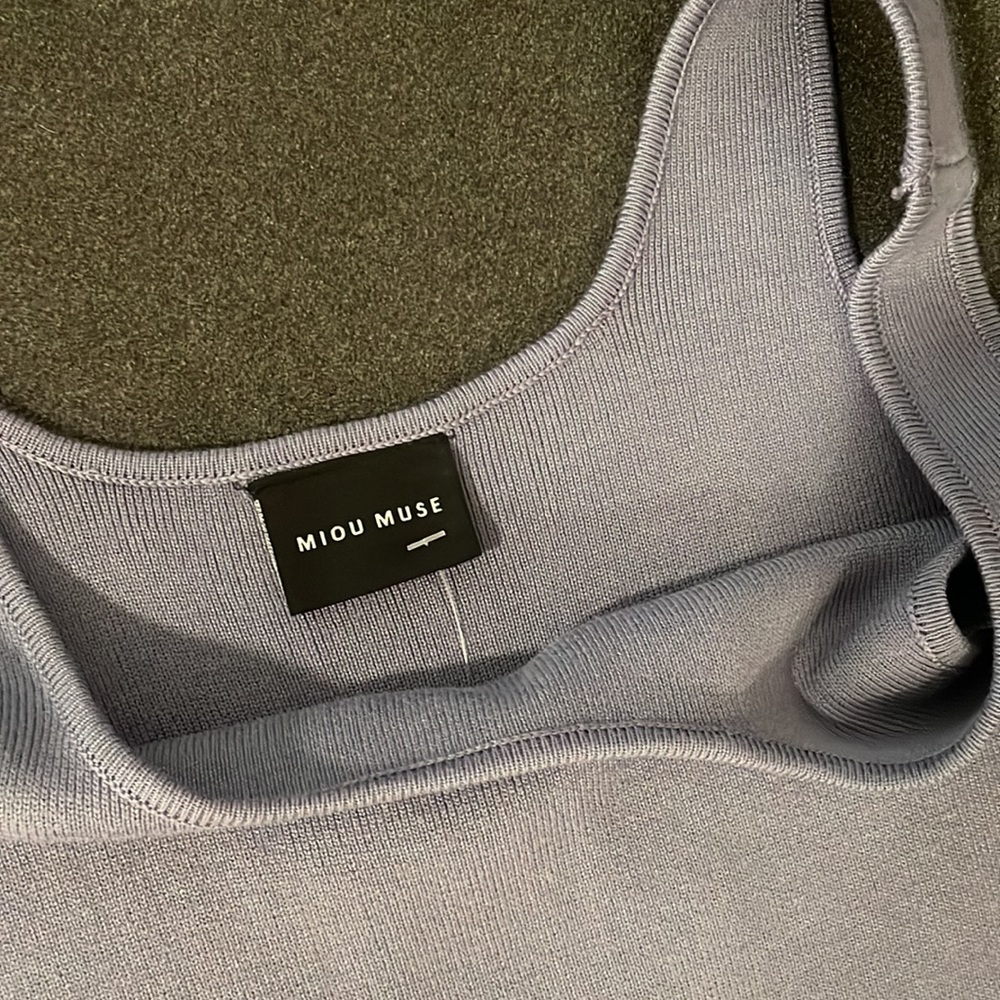 Boutique Blue Knit Slit Dress - Picture 8 of 9